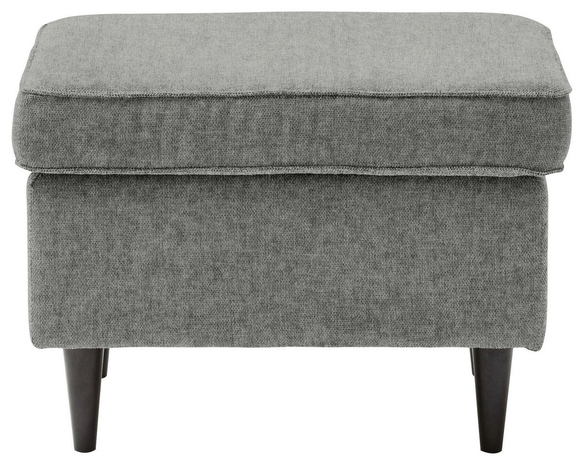 HOCKER Mikrovelours Grau  - Schwarz/Grau, Basics, Holz/Textil (63/43/42cm) - Carryhome