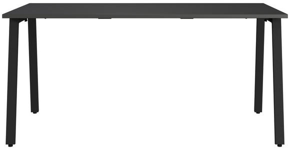 SCHREIBTISCH 160/80/75 cm, Graphitfarben, Schwarz, in verschiedenen Holz-Dekoren erhältlich, justierbare Füße  - Graphitfarben/Schwarz, MODERN, Holzwerkstoff/Metall (160/80/75cm) - Novel