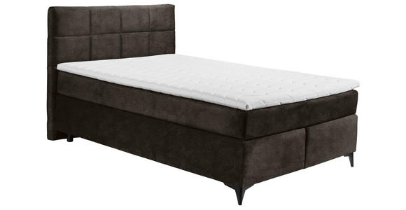 BOXSPRINGBETT 140/200 cm in Dunkelbraun - Dunkelbraun/Schwarz, Design, Holzwerkstoff/Kunststoff (140/200cm) - Xora