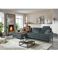 ECKSOFA  in Chenille, Flachgewebe Blau  175/316 cm  - Blau/Schwarz, Design, Textil/Metall (175/316cm) - Dieter Knoll
