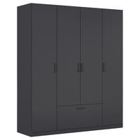 KLEIDERSCHRANK  in Grau  - Grau, Basics, Holzwerkstoff/Metall (181/210/54cm) - Boxxx