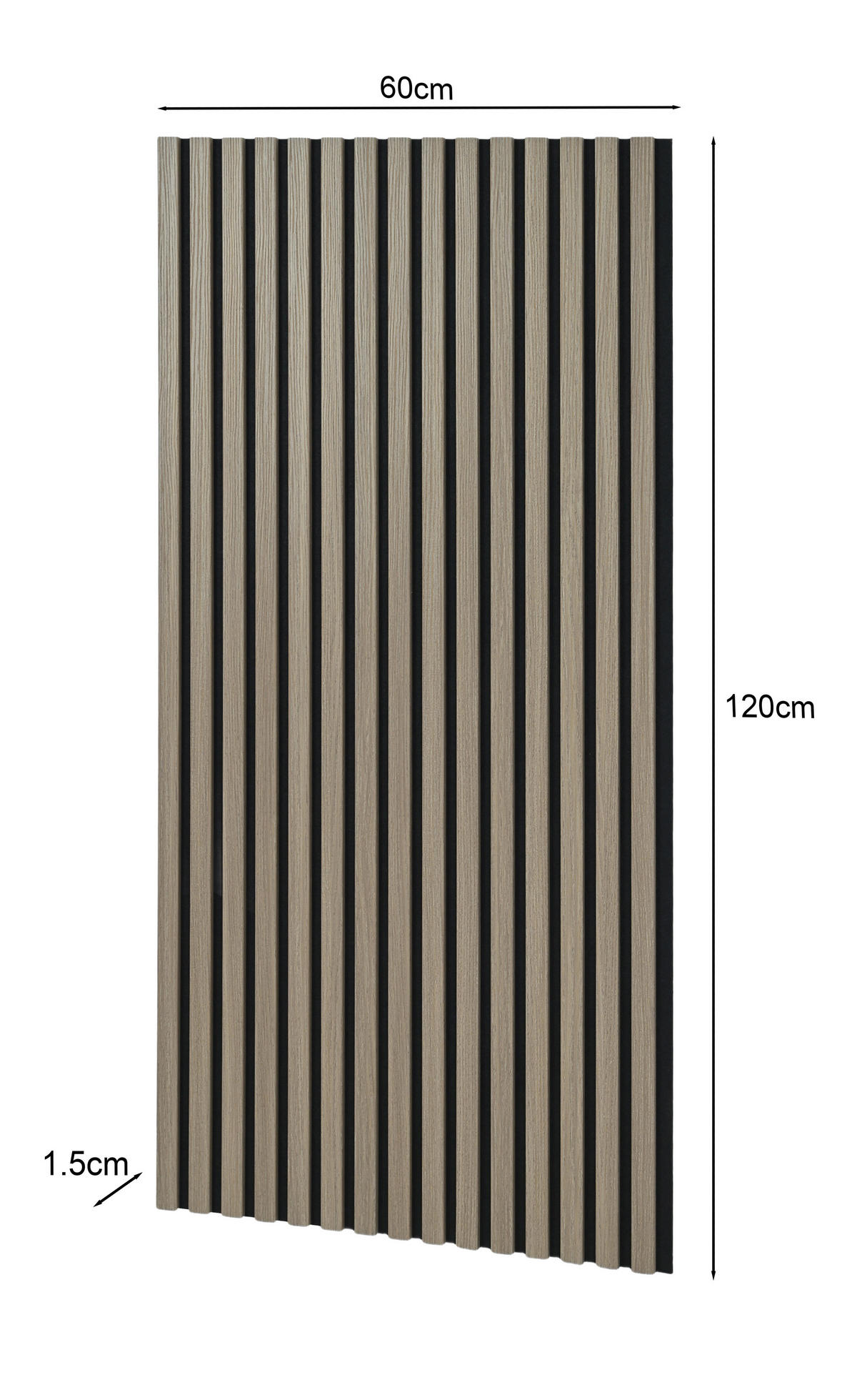 AKUSTIČNI PANEL   - boje hrasta, Design, drvni materijal/tekstil (60/120/1,5cm) - MID.YOU