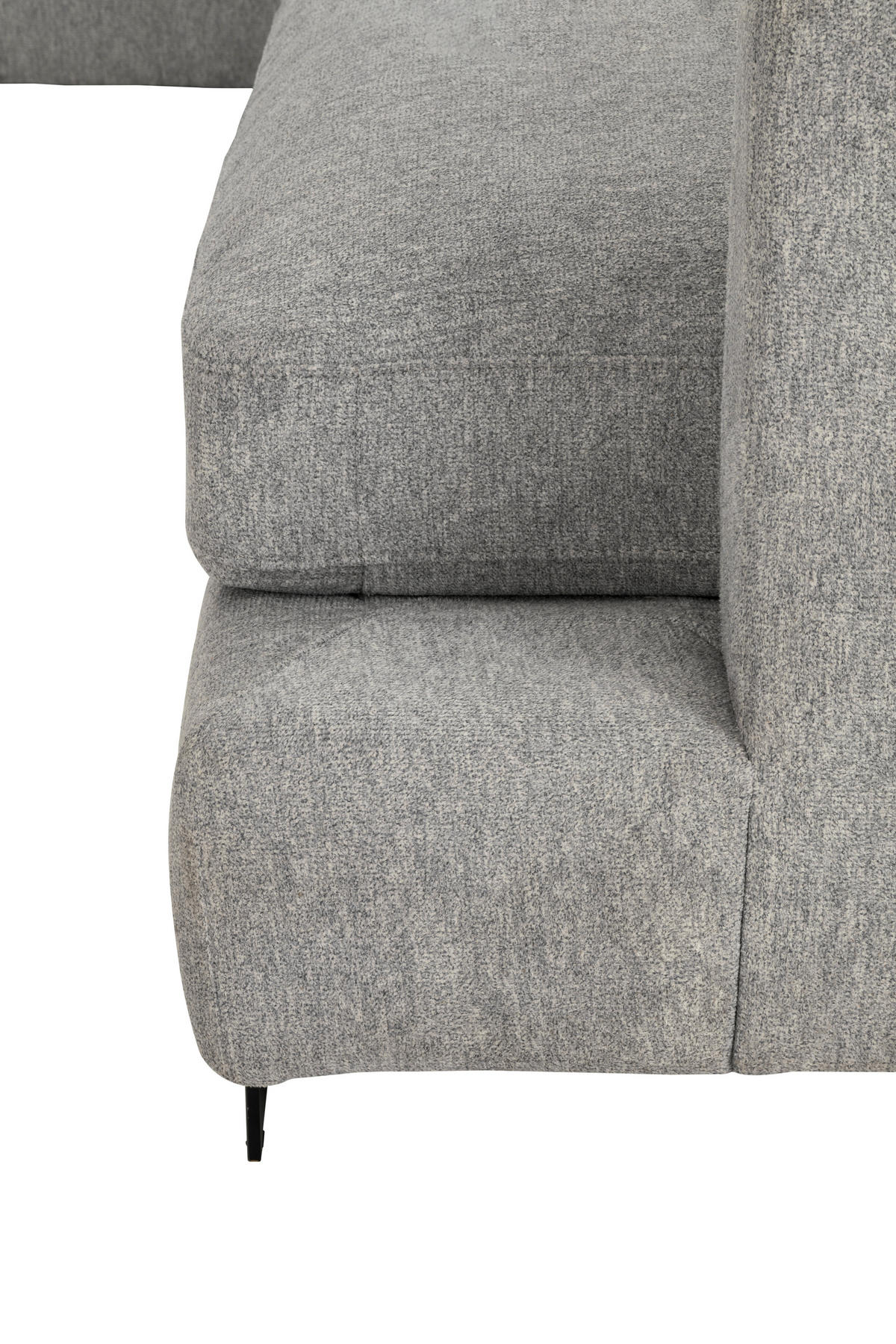 ECKSOFA Grau Webstoff  - Schwarz/Grau, Design, Textil/Metall (212/323cm) - Livetastic