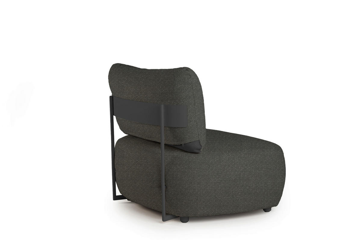 LOUNGESESSEL Aluminium  - Anthrazit, Basics, Textil/Metall (101/86/67cm) - Tierra Outdoor