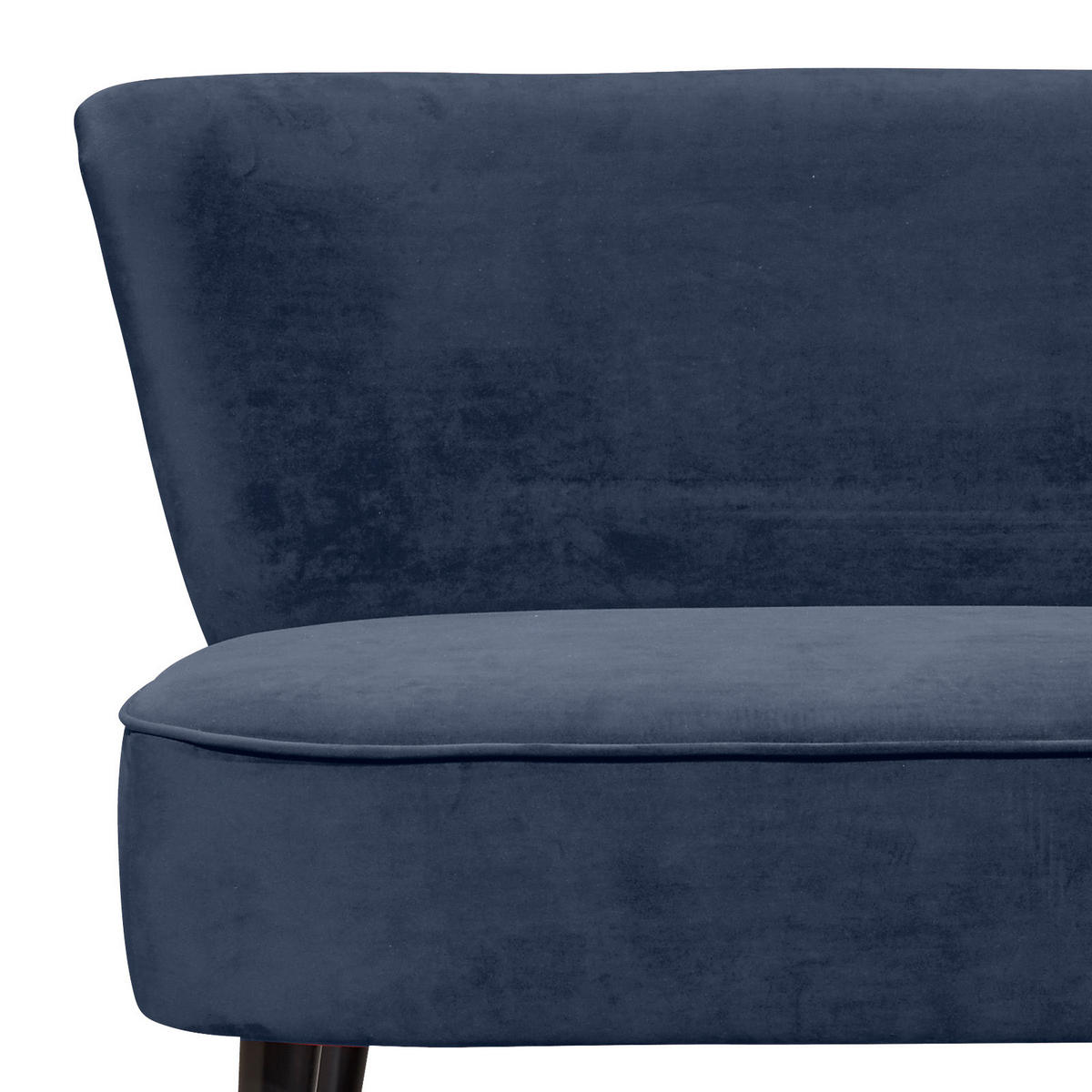 SITZBANK Mikrovelours Blau Holz  - Blau/Schwarz, Trend, Holz/Textil (140/83cm) - MID.YOU