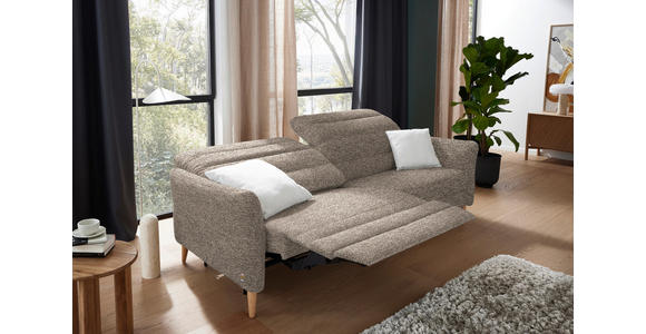 2-SITZER-SOFA in Webstoff Beige  - Eiche Bianco/Beige, Design, Holz/Textil (234-262/84/112cm) - Dieter Knoll