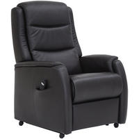 FERNSEHSESSEL in Dunkelbraun  - Dunkelbraun/Schwarz, Konventionell, Leder/Kunststoff (72/109/82cm) - Valdera