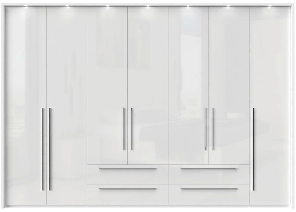 ORMAR SA KLASIČNIM VRATIMA bela visoki sjaj, bela  322/226/60 cm  - bela visoki sjaj/bela, Dizajnerski, pločasti materijal/plastika (322/226/60cm)