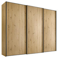 SCHWEBETÜRENSCHRANK in Eiche Artisan  - Graphitfarben/Eiche Artisan, Design, Holzwerkstoff/Metall (298/222/68cm) - Moderano