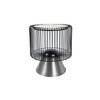 BEISTELLTISCH in Metall, Stein 51/51/56,5 cm  - Silberfarben/Schwarz, Basics, Stein/Metall (51/51/56,5cm) - Kayoom