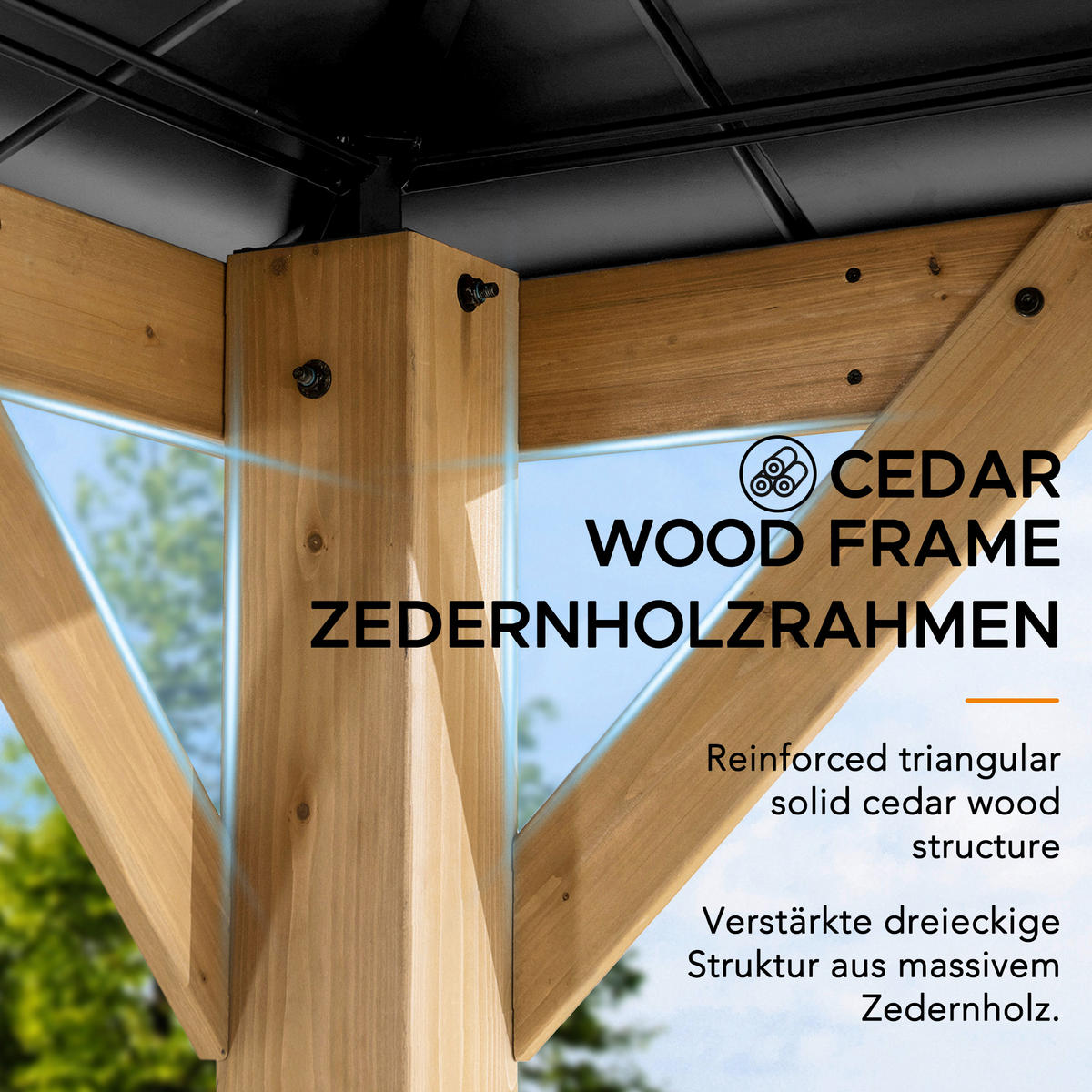 PAVILLON 273/274/273 cm  - Anthrazit, Basics, Holz/Metall (273/274/273cm) - Modante