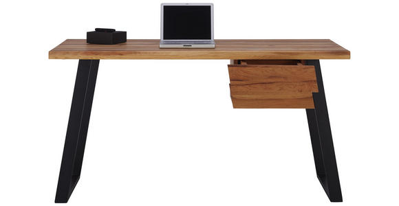 SCHREIBTISCH - Hellbraun/Eichefarben, LIFESTYLE, Holz/Metall (145/75/65cm) - Landscape