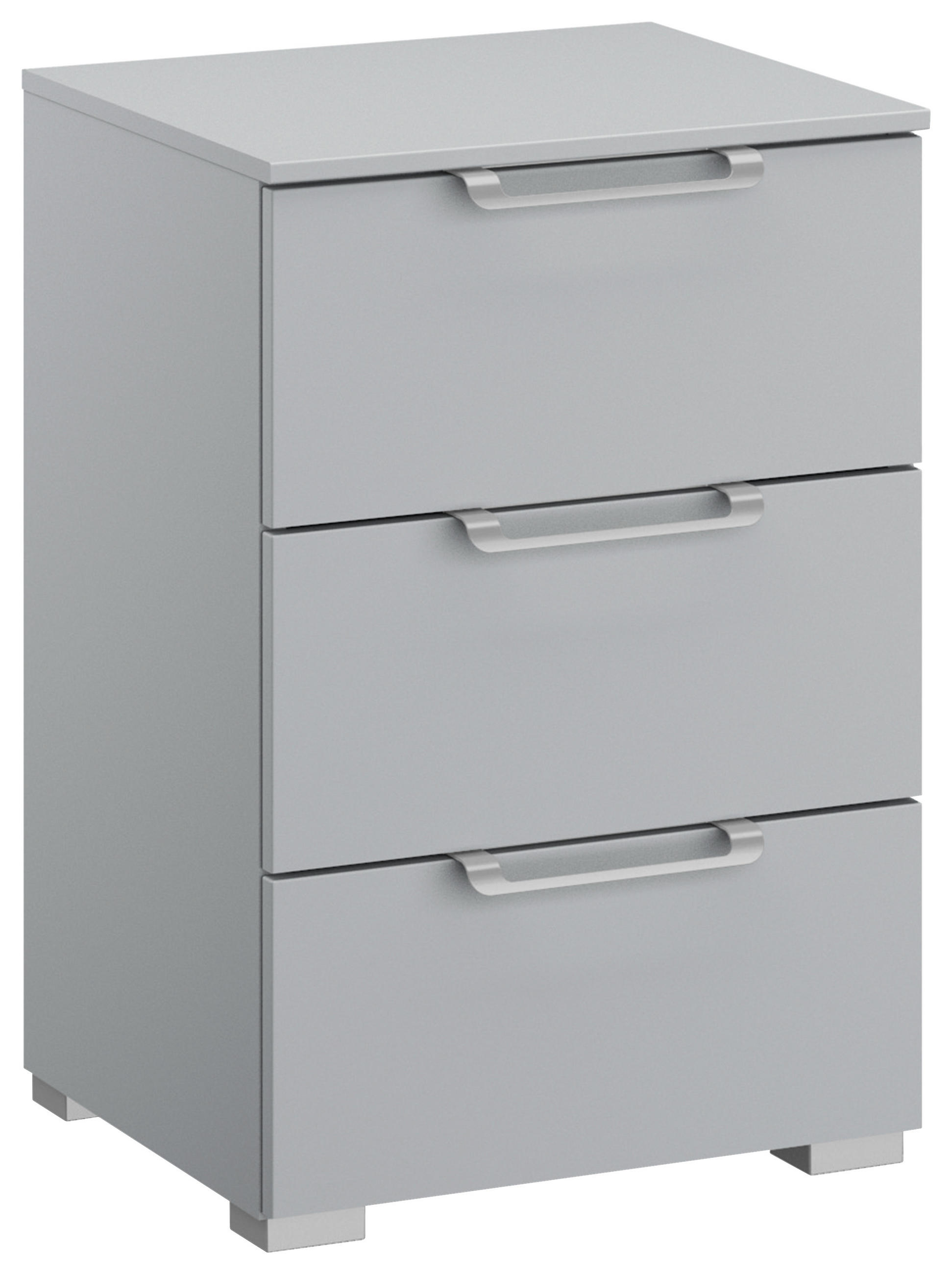 NACHTSCHRANK Hellgrau - Silberfarben/Hellgrau, Design, Kunststoff/Metall (40/61/42cm) - Novel