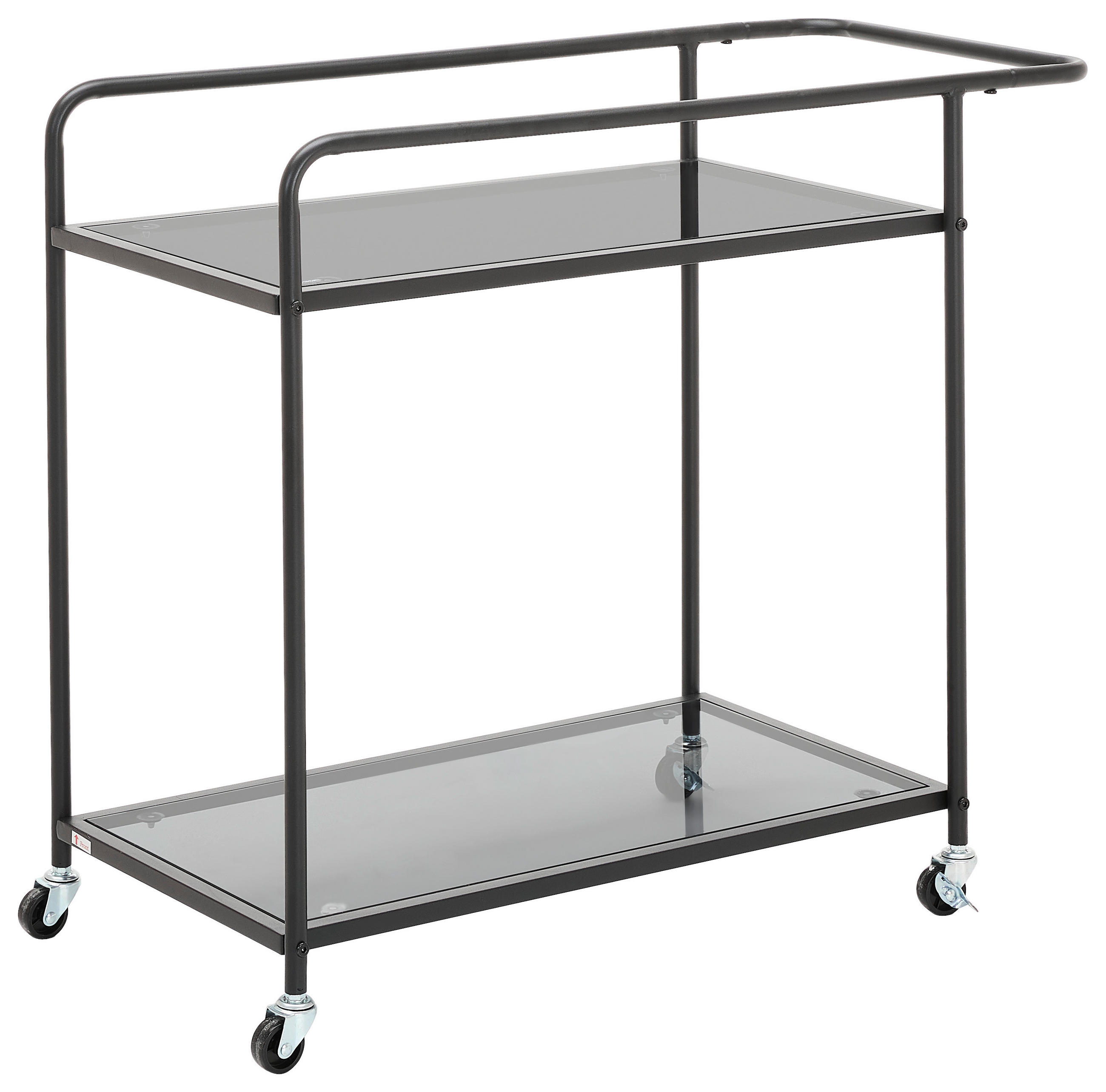 SERVIERWAGEN Schwarz  - Schwarz, Design, Glas/Kunststoff (71/69/38cm) - MID.YOU