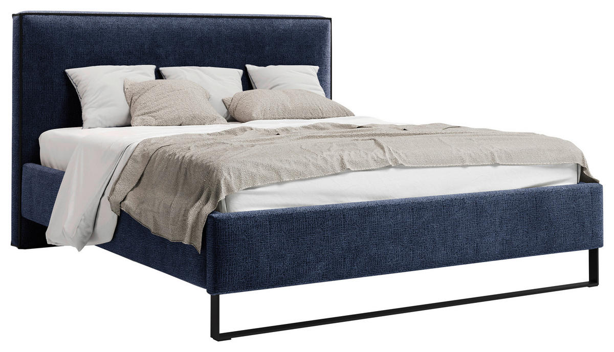 POLSTERBETT 180/200 cm,  in Anthrazit, gepolstertes Kopfteil, Lattenrost, Bettkasten,  - Anthrazit/Schwarz, MODERN, Holz/Holzwerkstoff (180/200cm) - MID.YOU