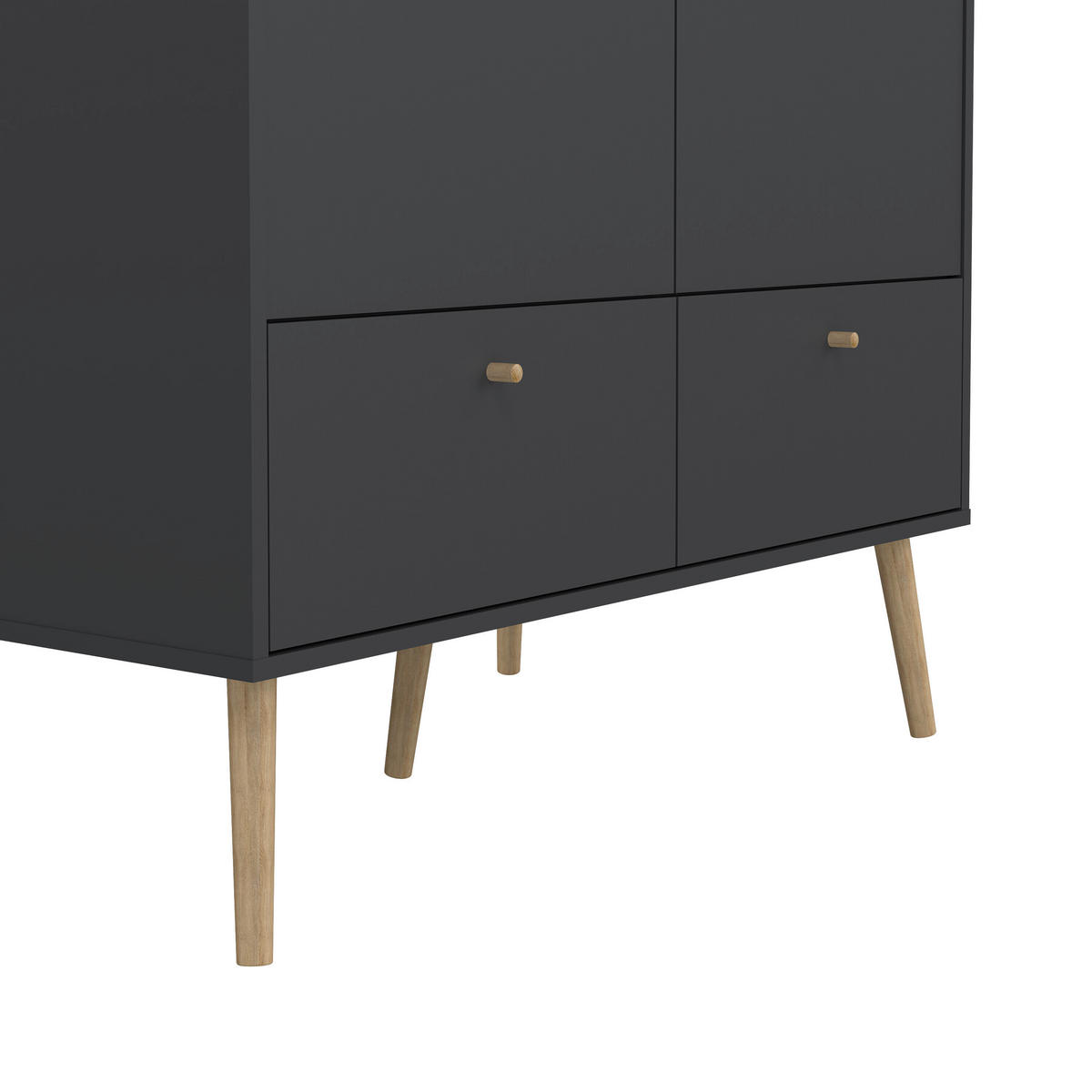 OMARA S KLASIČNIMI VRATI, siva  - siva/barve hrasta, Design, leseni material/les (98,7/200,1/58,1cm) - Livetastic