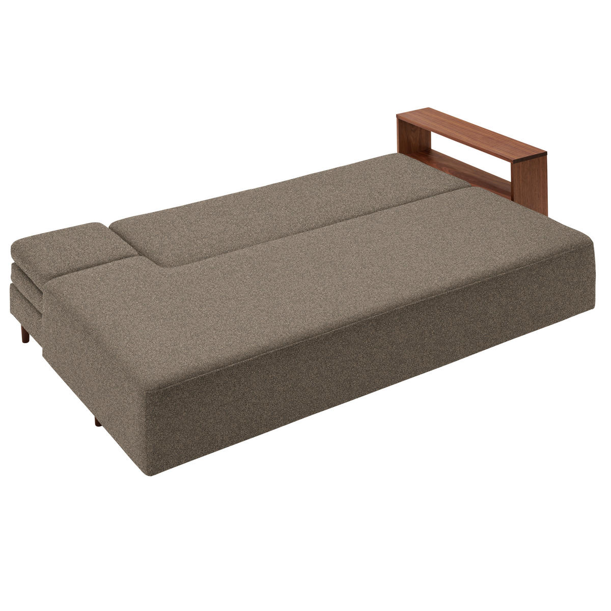 SCHLAFSOFA in Textil Greige  - Greige/Nussbaumfarben, Natur, Holz/Textil (228/90/100cm) - Joka