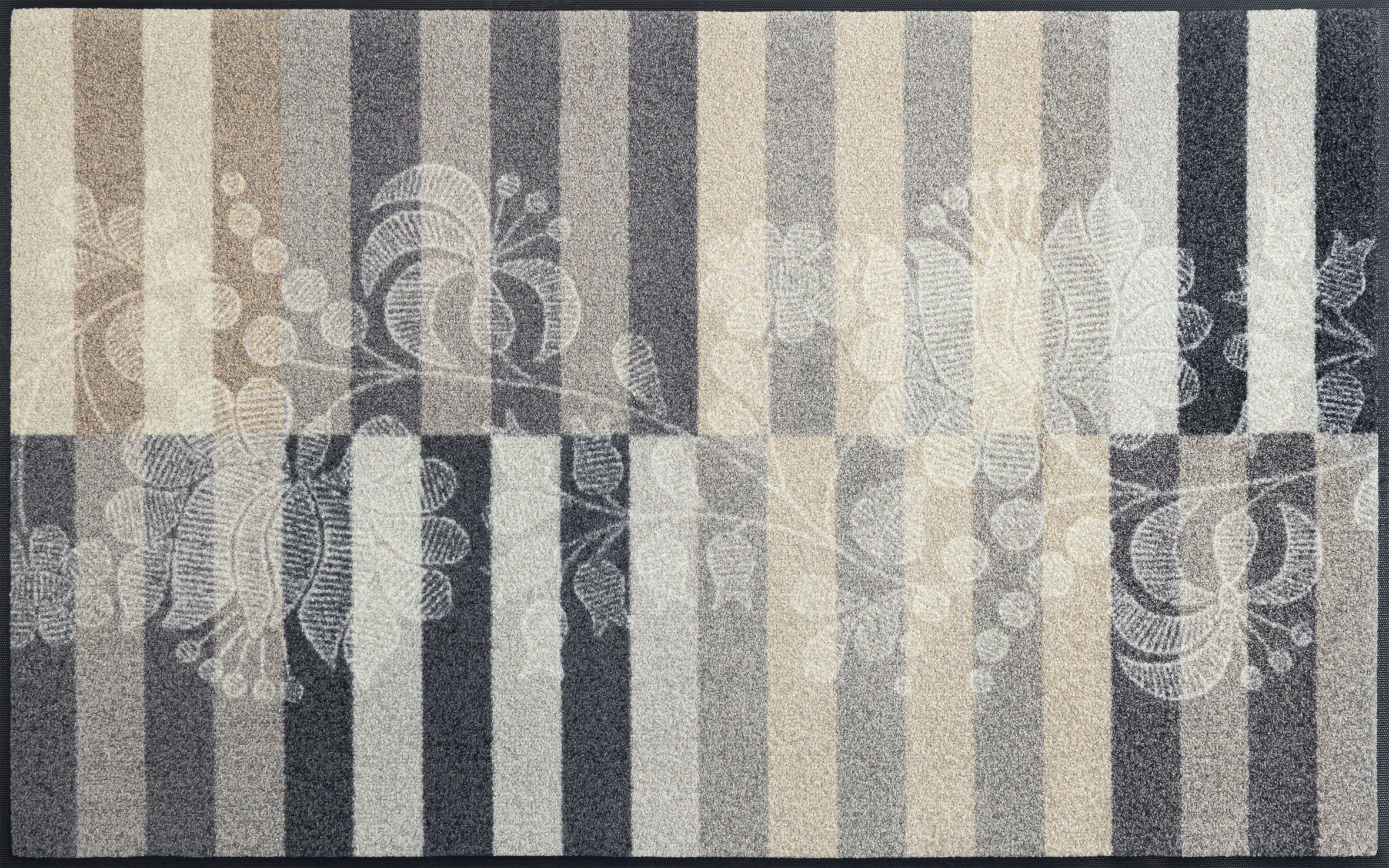FLACHWEBETEPPICH  Wohnzimmer 75/120 cm Botanica Shadow Grau rechteckig  - Grau, Design, Kunststoff/Textil (75/120cm) - wash+dry