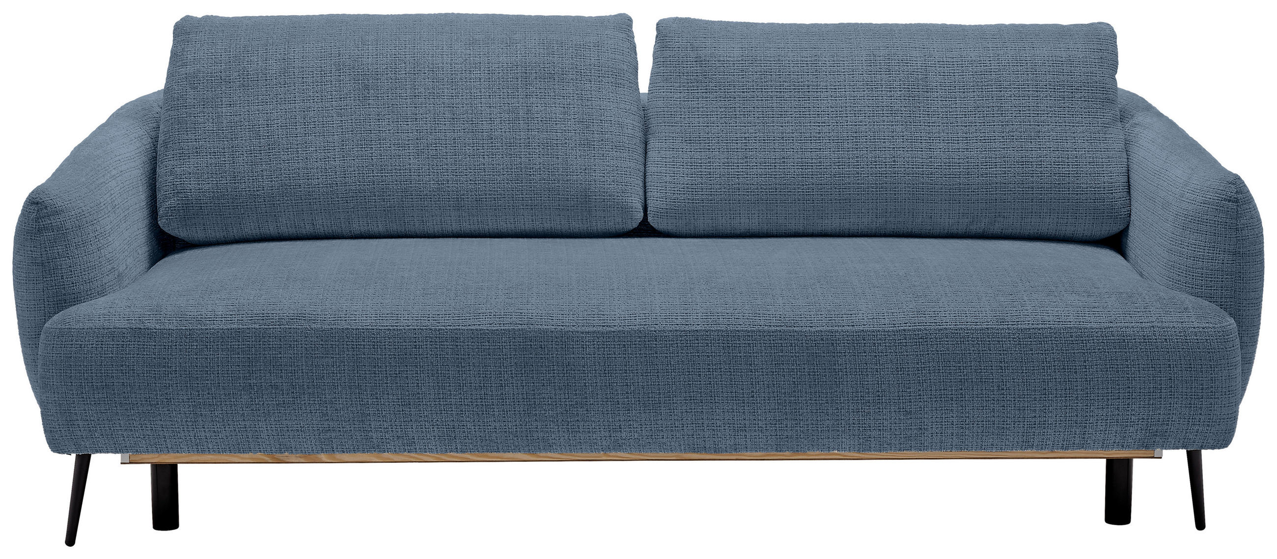 SCHLAFSOFA Chenille Blau  - Blau/Schwarz, KONVENTIONELL, Textil/Metall (228/75/98cm) - Carryhome