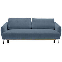 SCHLAFSOFA in Chenille Blau  - Blau/Schwarz, Konventionell, Textil/Metall (228/75/98cm) - Carryhome