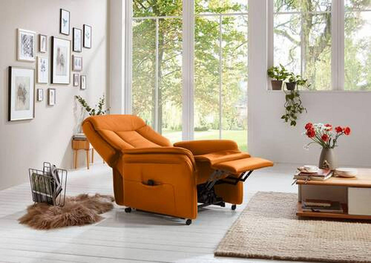 FERNSEHSESSEL in Orange  - Orange, Konventionell, Leder/Kunststoff (80/107/84cm) - Valdera