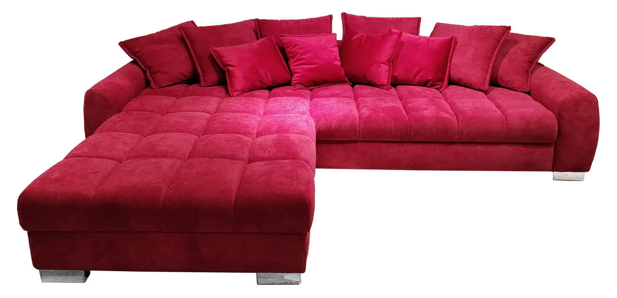 UGAONA GARNITURA crvena  - boja hroma/crvena, Dizajnerski, tekstil/plastika (320/226cm) - Carryhome