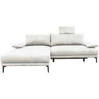 ECKSOFA Weiß Webstoff  - Schwarz/Weiß, Design, Textil/Metall (192/260cm) - MID.YOU