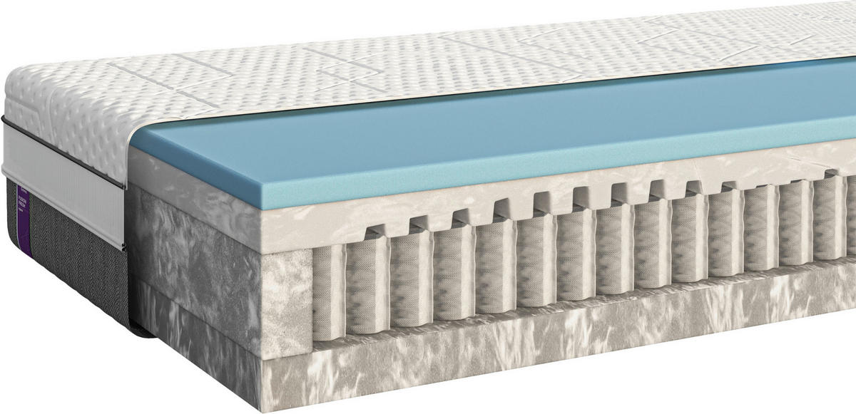 TASCHENFEDERKERNMATRATZE 180/200 cm, Höhe ca.: 27 cm, H3 = fest, 7-Zonen - Basics, Textil (180/200cm) - Emma