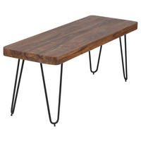 KLOP, les barve indijskega rožnega lesa  - črna/barve indijskega rožnega lesa, Moderno, kovina/les (160/46/40cm) - MID.YOU