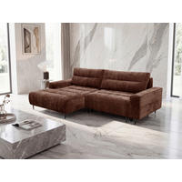 ECKSOFA PABLO Kupferfarben Struktur Rückenkissen, Bettkasten  - Schwarz/Kupferfarben, Design, Holz/Textil (160/260cm) - MID.YOU