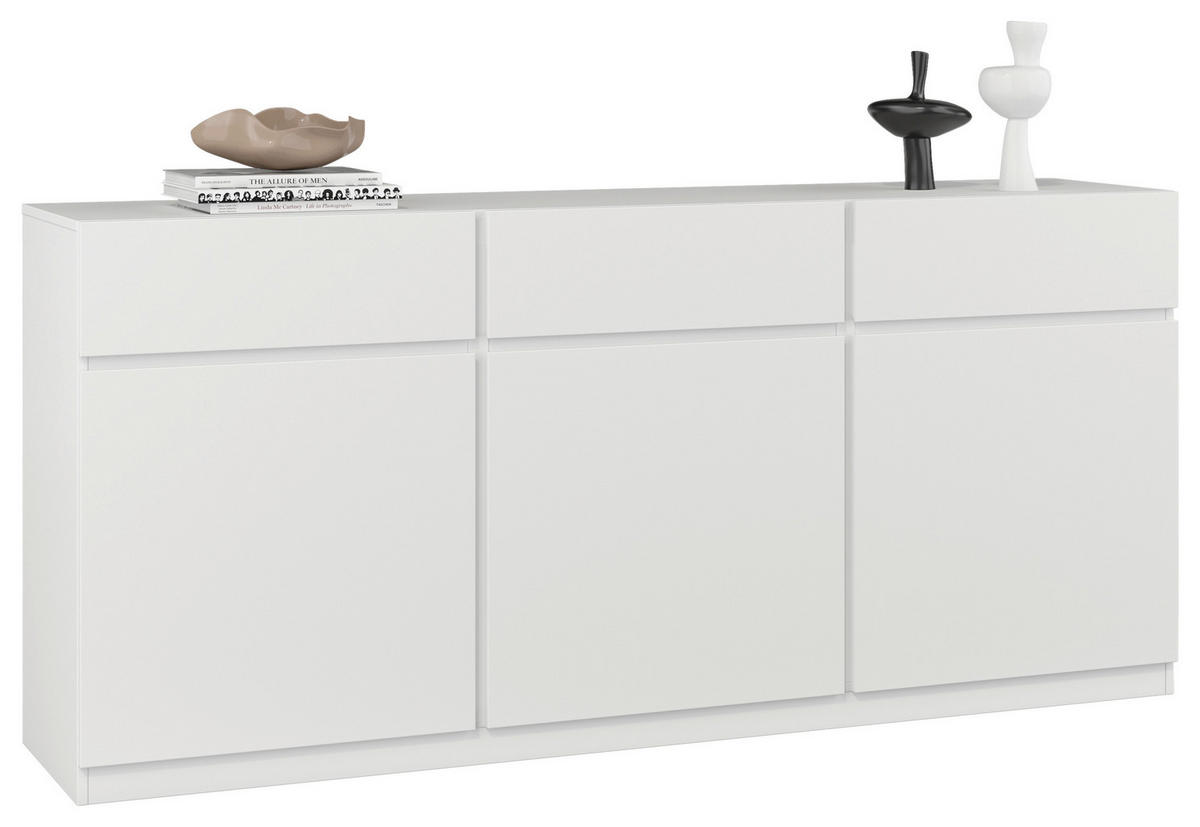 ŠIROKÁ KOMODA, bílá, 180/82,5/40 cm - bílá, Design, kompozitní dřevo (180/82,5/40cm) - MID.YOU