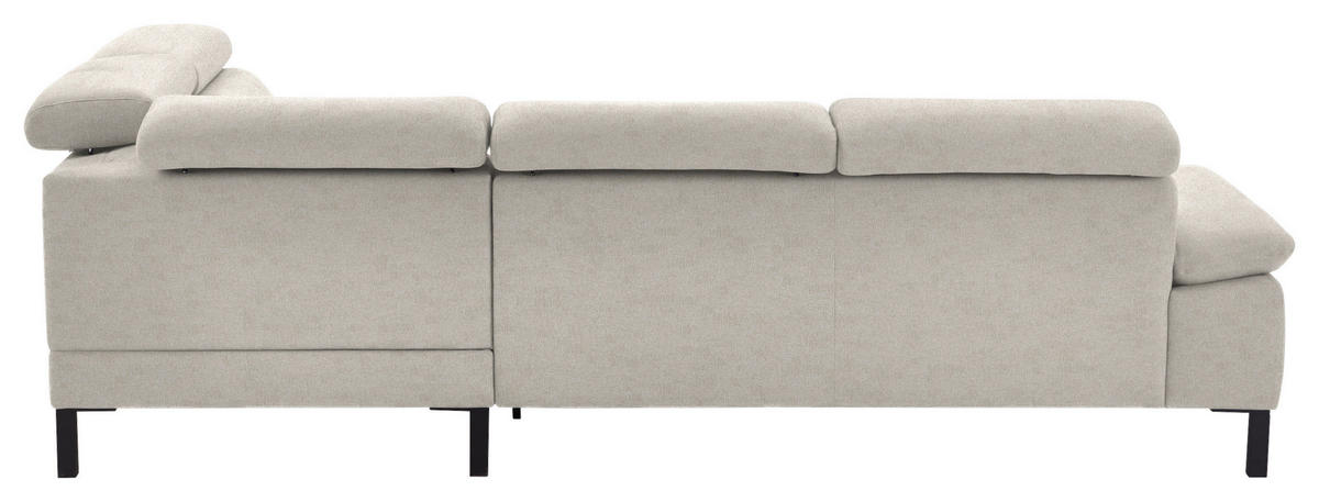 ECKSOFA in Flachgewebe Beige  - Beige/Schwarz, Design, Holzwerkstoff/Textil (272/217cm) - Pure Home Comfort