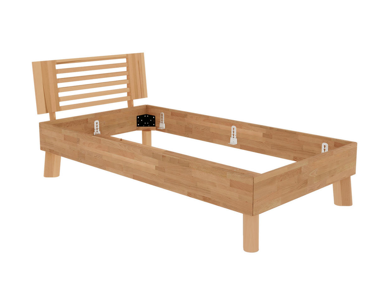 BETT - Naturfarben/Kernbuche, MODERN, Holz (100/200cm) - MID.YOU