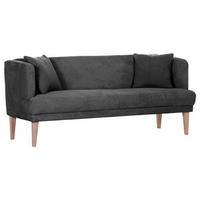 SITZBANK 210/83/70 cm Cord Anthrazit, Grau, Eichefarben Holz  - Eichefarben/Anthrazit, Design, Holz/Textil (210/83/70cm) - Landscape