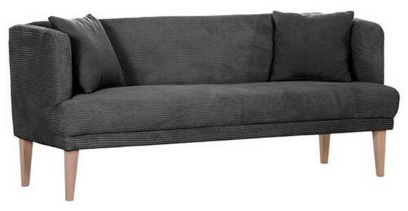 SITZBANK 210/83/70 cm Cord Anthrazit, Grau, Eichefarben Holz  - Eichefarben/Anthrazit, Design, Holz/Textil (210/83/70cm) - Landscape