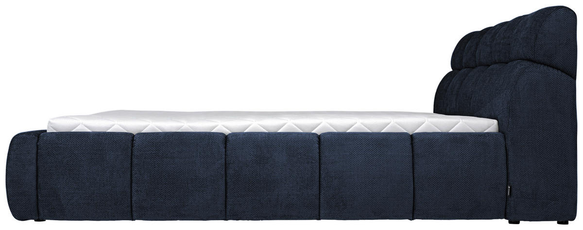 POLSTERBETT inkl. Bettkasten 160/200 cm  in Dunkelblau  - Schwarz/Dunkelblau, Design, Holz/Kunststoff (160/200cm) - Esposa