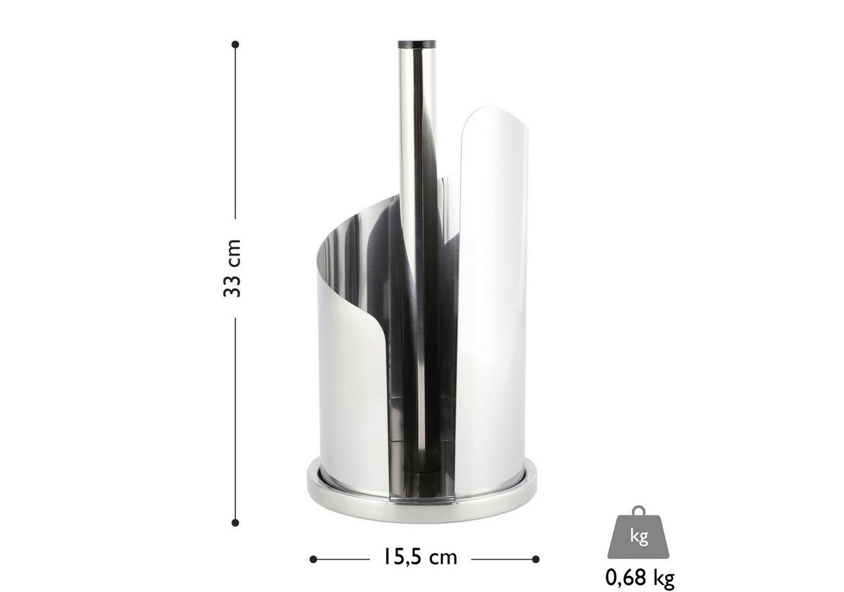 DRŽÁK NA KUCHYŇSKÉ UTĚRKY - barvy stříbra, Basics, kov (15,5/33cm) - Echtwerk