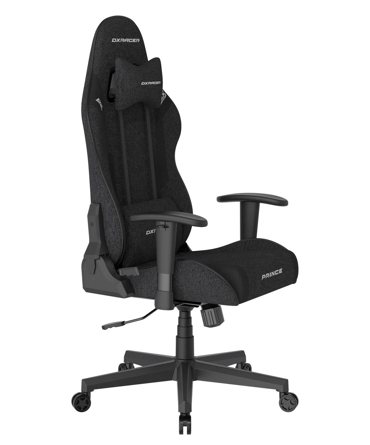 GAMINGSTUHL Schwarz Textil   - Schwarz/Weiß, KONVENTIONELL, Kunststoff/Textil (70/132/70cm) - Dxracer