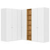 ECKKLEIDERSCHRANK 242/220/209 cm  - Eichefarben/Silberfarben, Design, Glas/Holz (242/220/209cm) - Jutzler