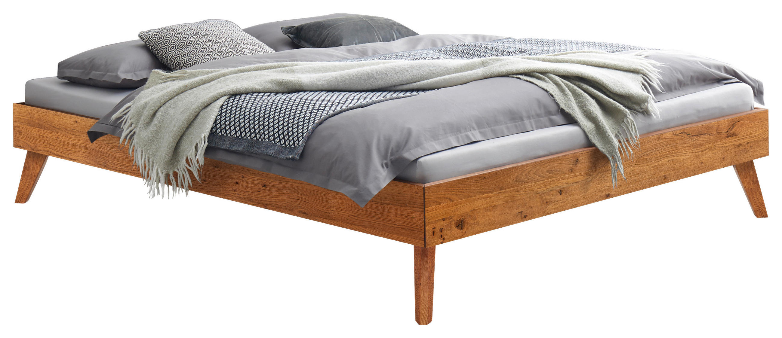 BETT 160/200 cm,  in Wildeiche,  - Wildeiche, KONVENTIONELL, Holz (160/200cm) - Hasena