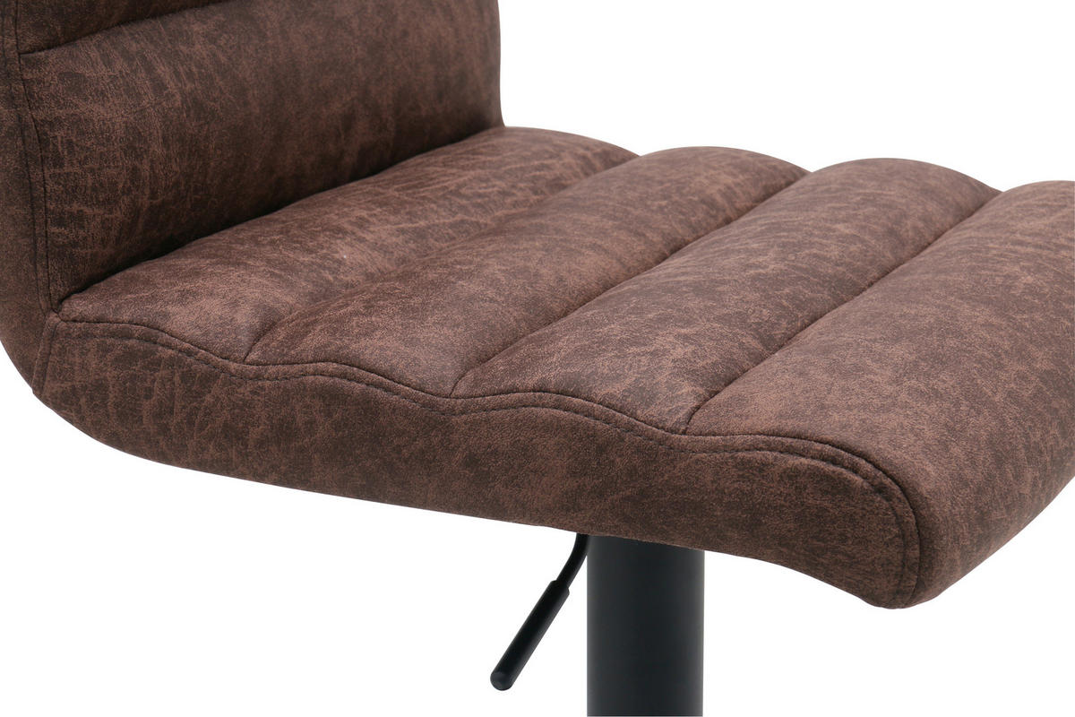 BARHOCKER in Schwarz, Dunkelbraun  - Dunkelbraun/Schwarz, MODERN, Textil/Metall (42/99.5/53cm) - Livetastic