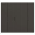DREHTÜRENSCHRANK 251/223/61 cm,  in Graphitfarben, 5-türig  - Graphitfarben, Basics, Holzwerkstoff/Metall (251/223/61cm) - Novel