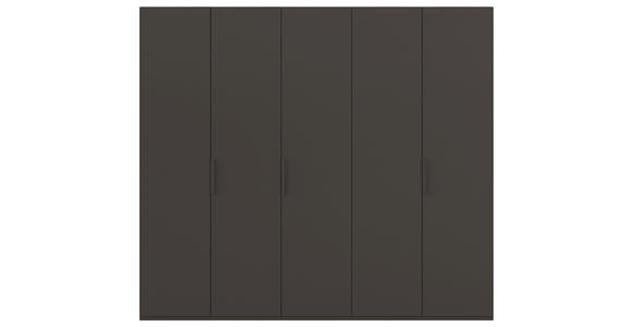 DREHTÜRENSCHRANK 251/223/61 cm,  in Graphitfarben, 5-türig  - Graphitfarben, Basics, Holzwerkstoff/Metall (251/223/61cm) - Novel