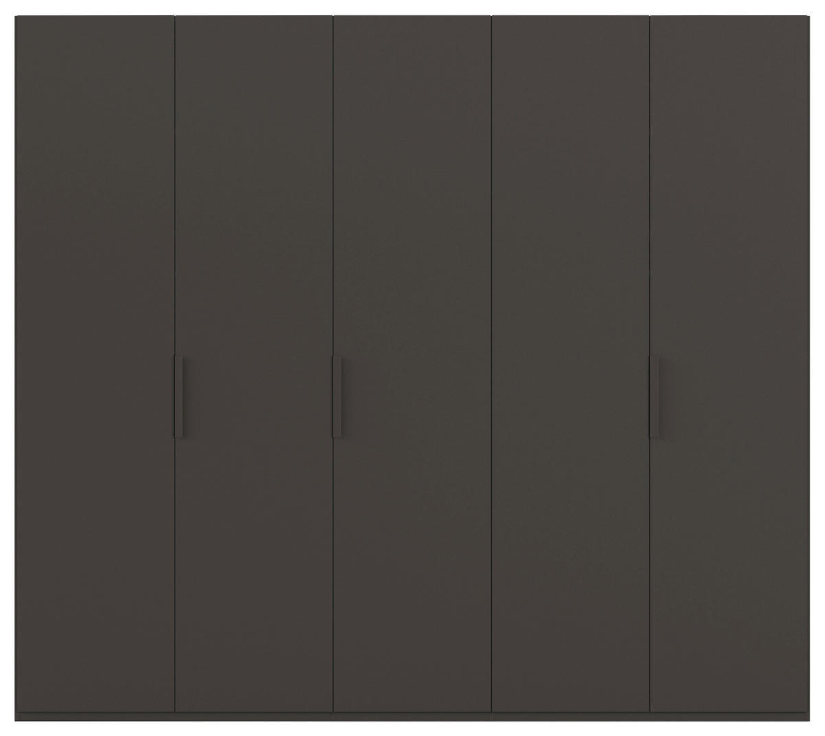 DREHTÜRENSCHRANK 251/235/61 cm,  in Graphitfarben, 5-türig  - Graphitfarben, Basics, Holzwerkstoff/Metall (251/235/61cm) - Novel