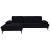 ECKSOFA in Chenille, Mikrofaser Schwarz  157/299 cm  - Schwarz, Design, Textil/Metall (157/299cm) - Dieter Knoll