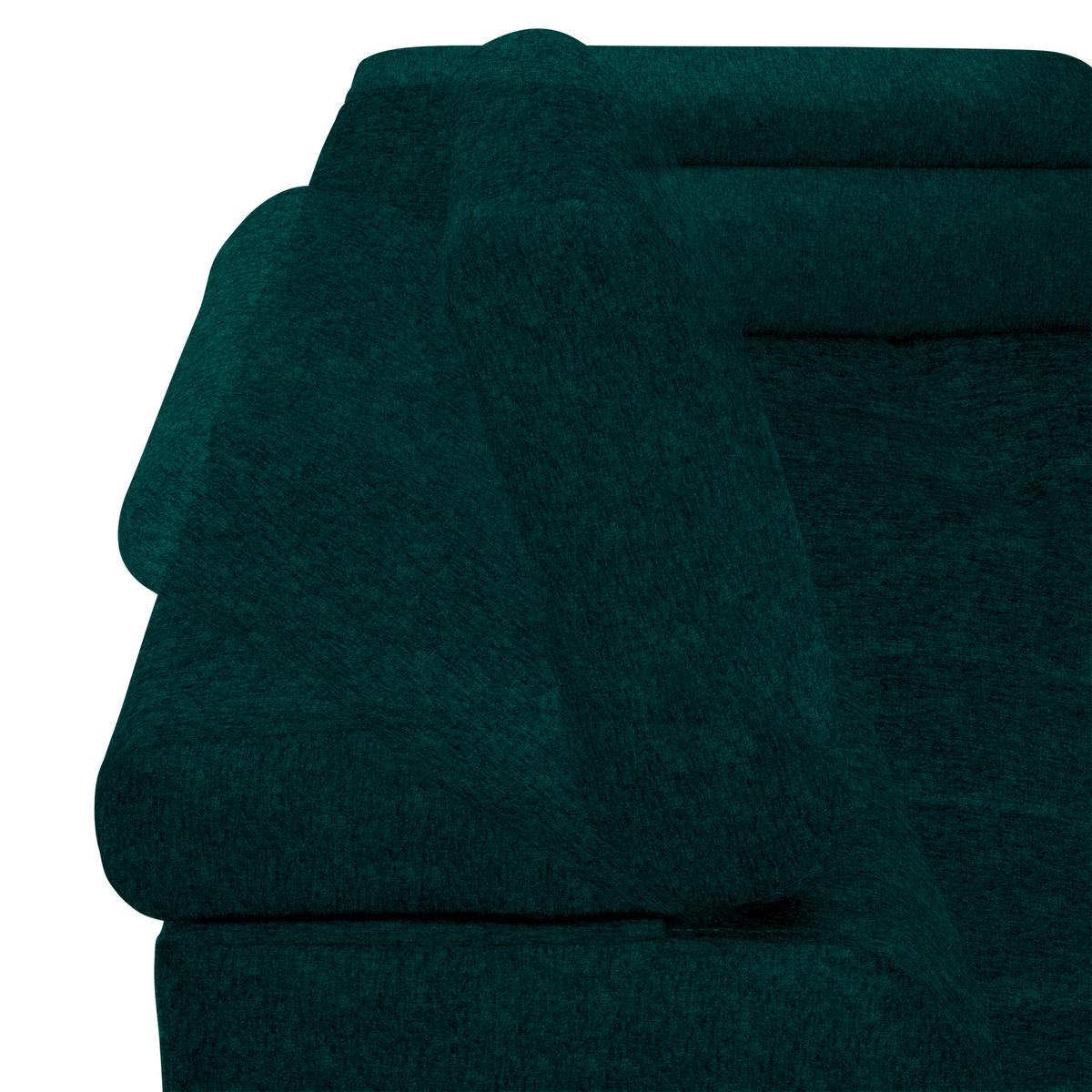 ECKSOFA in Samt, Webstoff Dunkelgrün  - Dunkelgrün/Schwarz, Design, Textil/Metall (270/177cm) - Welnova