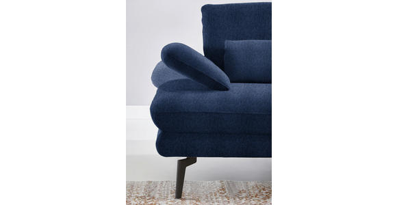 ECKSOFA in Chenille Dunkelblau  - Schwarz/Dunkelblau, Design, Textil/Metall (310/180cm) - Dieter Knoll