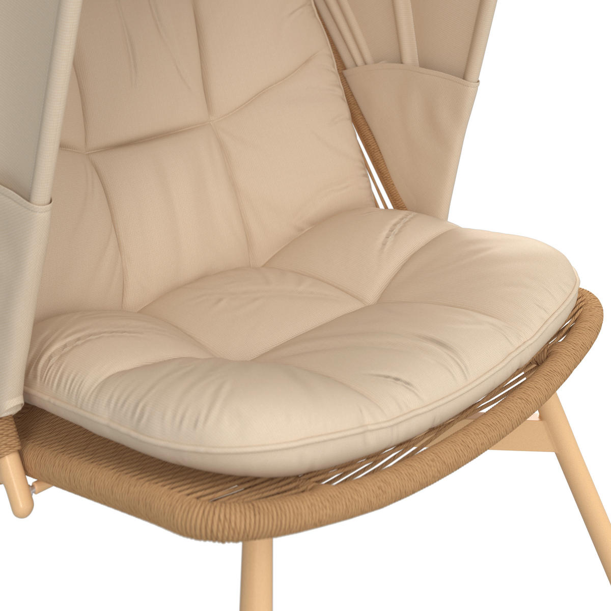 SONNENINSEL 84/71/141/38/114/50 cm Eisen  - Beige/Naturfarben, MODERN, Kunststoff/Textil (84/71/141/38/114/50cm) - Ambia Garden