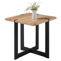 COUCHTISCH in Holz, Metall 45/45/50 cm  - Eichefarben/Schwarz, MODERN, Holz/Metall (45/45/50cm) - Livetastic