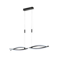 LED-PENDELLEUCHTE Torcido 100,5/11,5/90-150 cm  - Schwarz, MODERN, Metall (100,5/11,5/90-150cm) - Fischer & Honsel